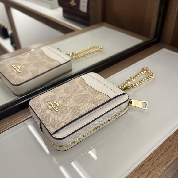 ZIP CARD CASE IN SIGNATURE CANVAS (COACH CW883 IMXDM) - Picture 3 of 6